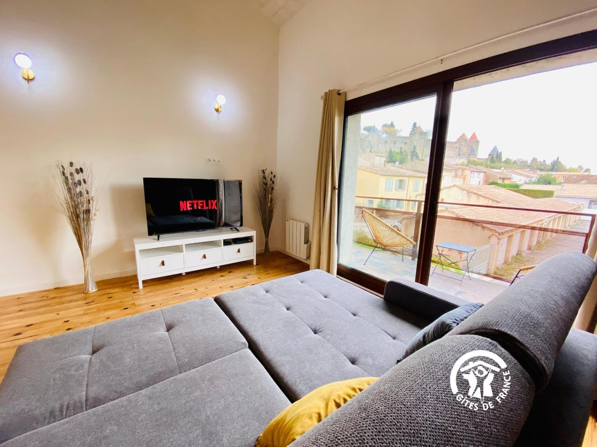 Loft Cocon Climatise - Imprenable Vue Sur Le Chateau Comtal Carcassonne Exterior photo