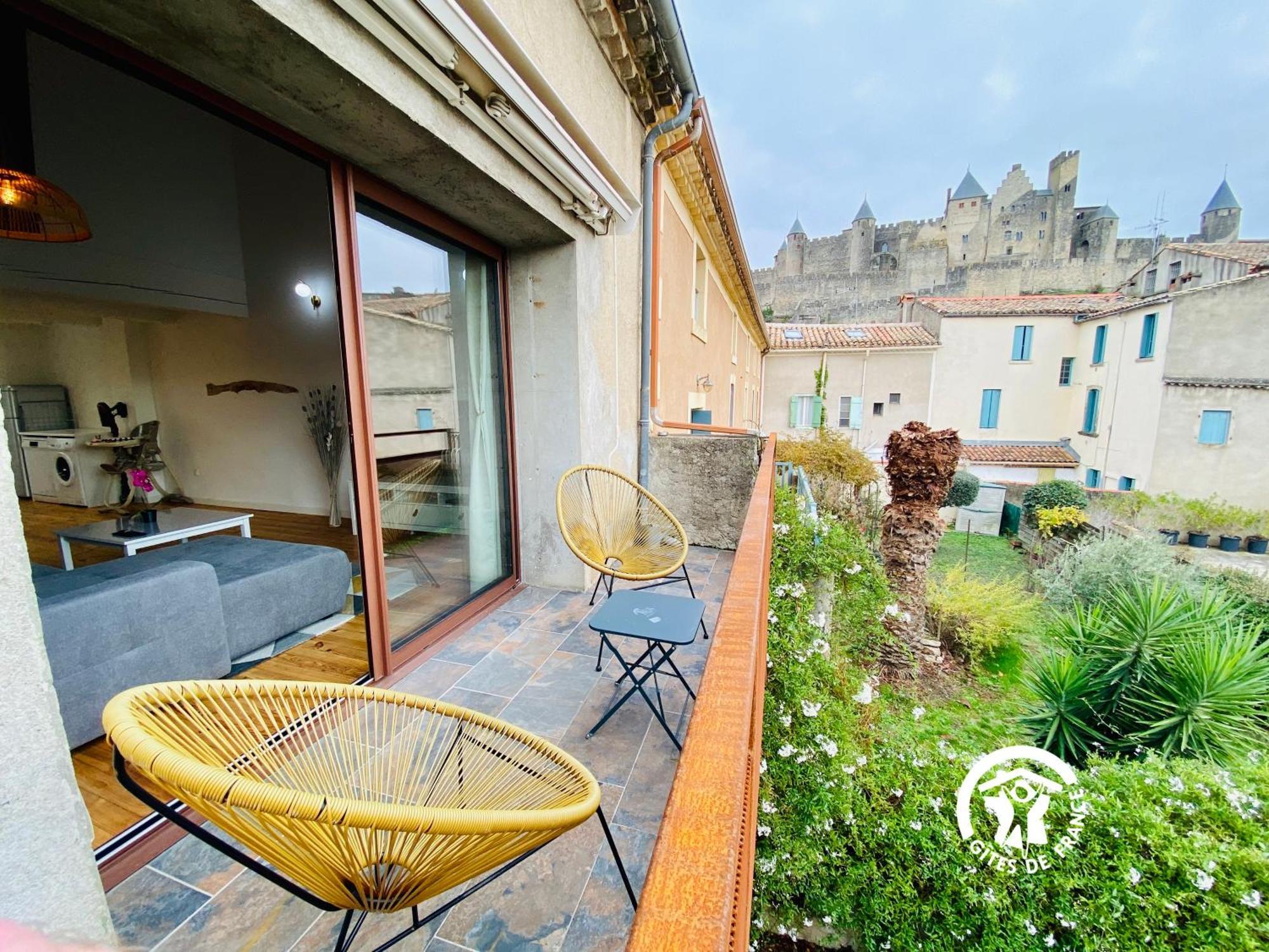 Loft Cocon Climatise - Imprenable Vue Sur Le Chateau Comtal Carcassonne Exterior photo