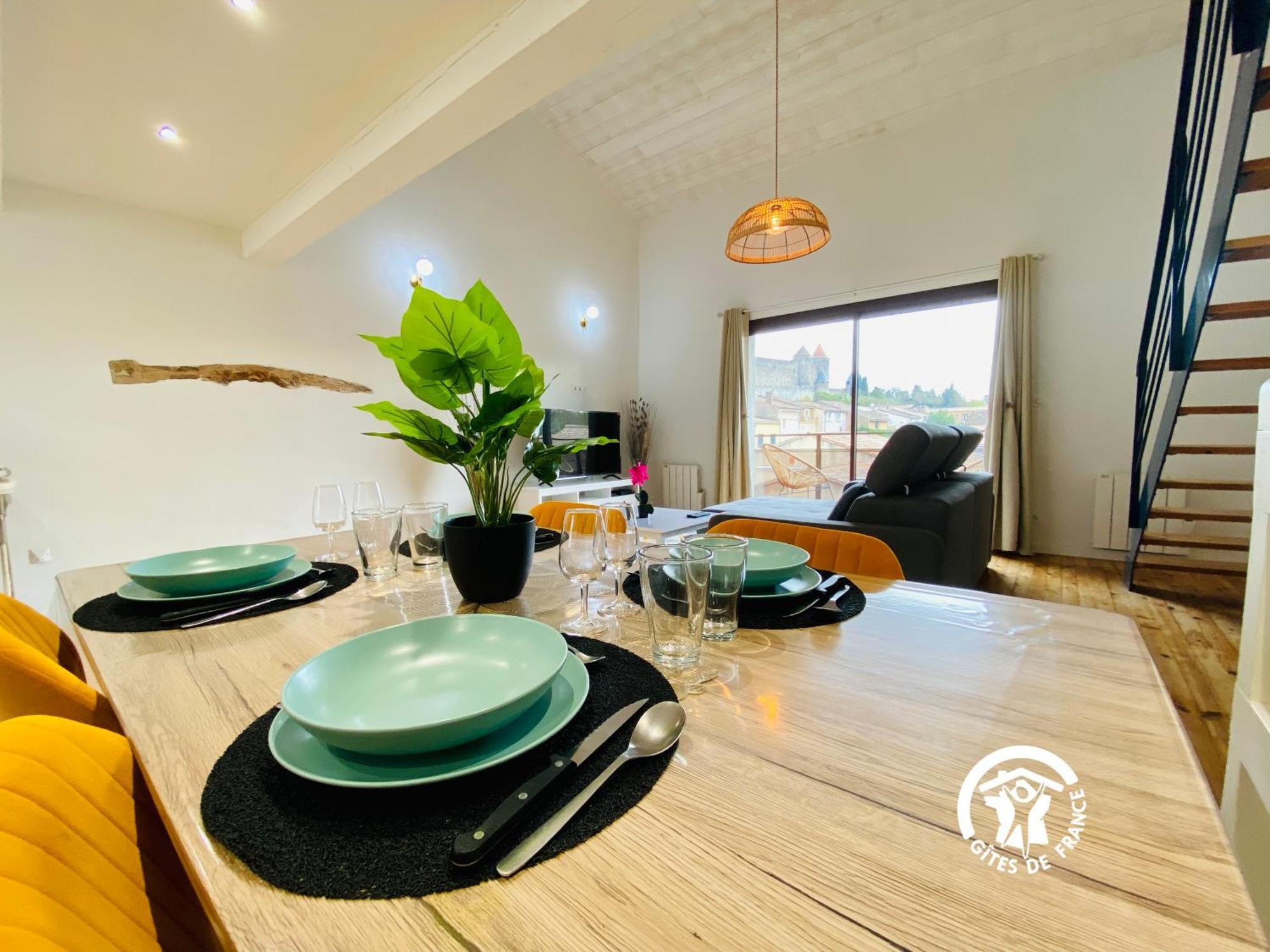 Loft Cocon Climatise - Imprenable Vue Sur Le Chateau Comtal Carcassonne Exterior photo